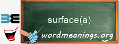 WordMeaning blackboard for surface(a)